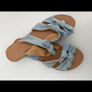 3-ties Denim Sandals
